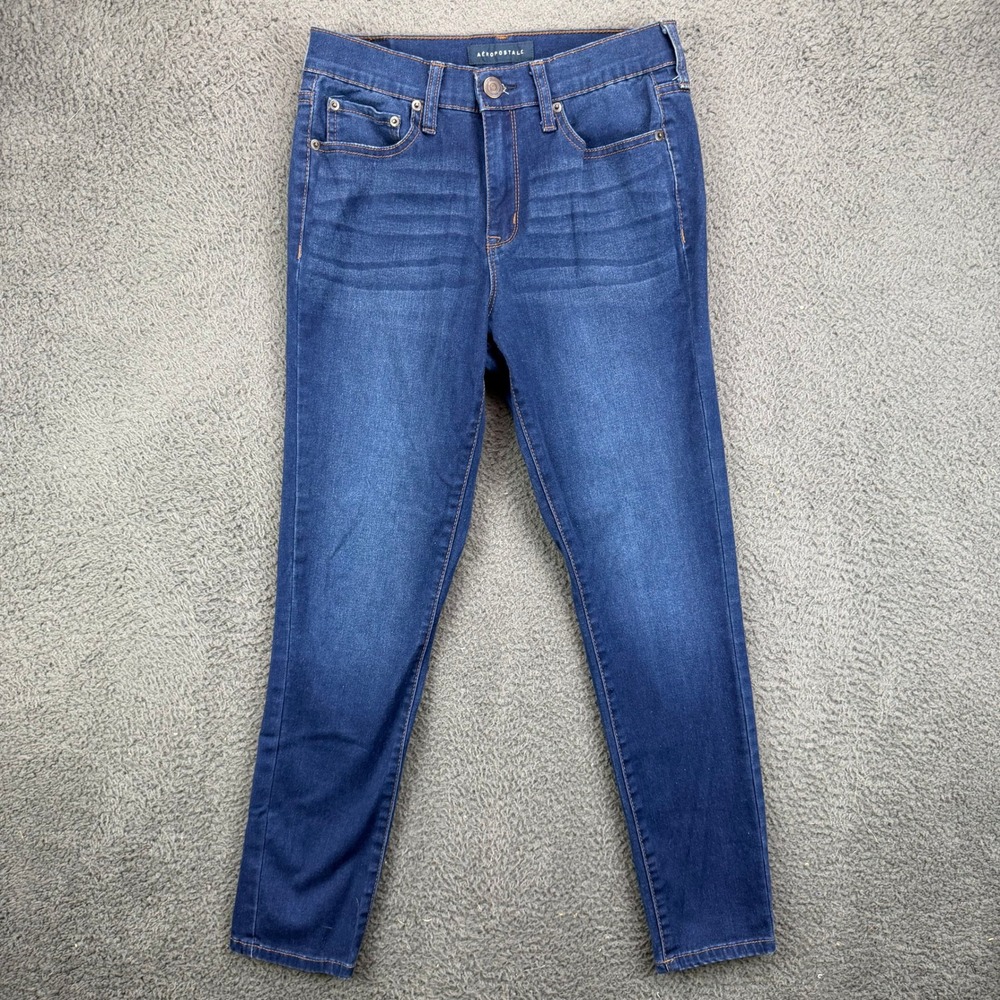 Aeropostale High Waisted Jegging Jeans Womens‎ 6 Short Dark Wash Blue Denim Slim